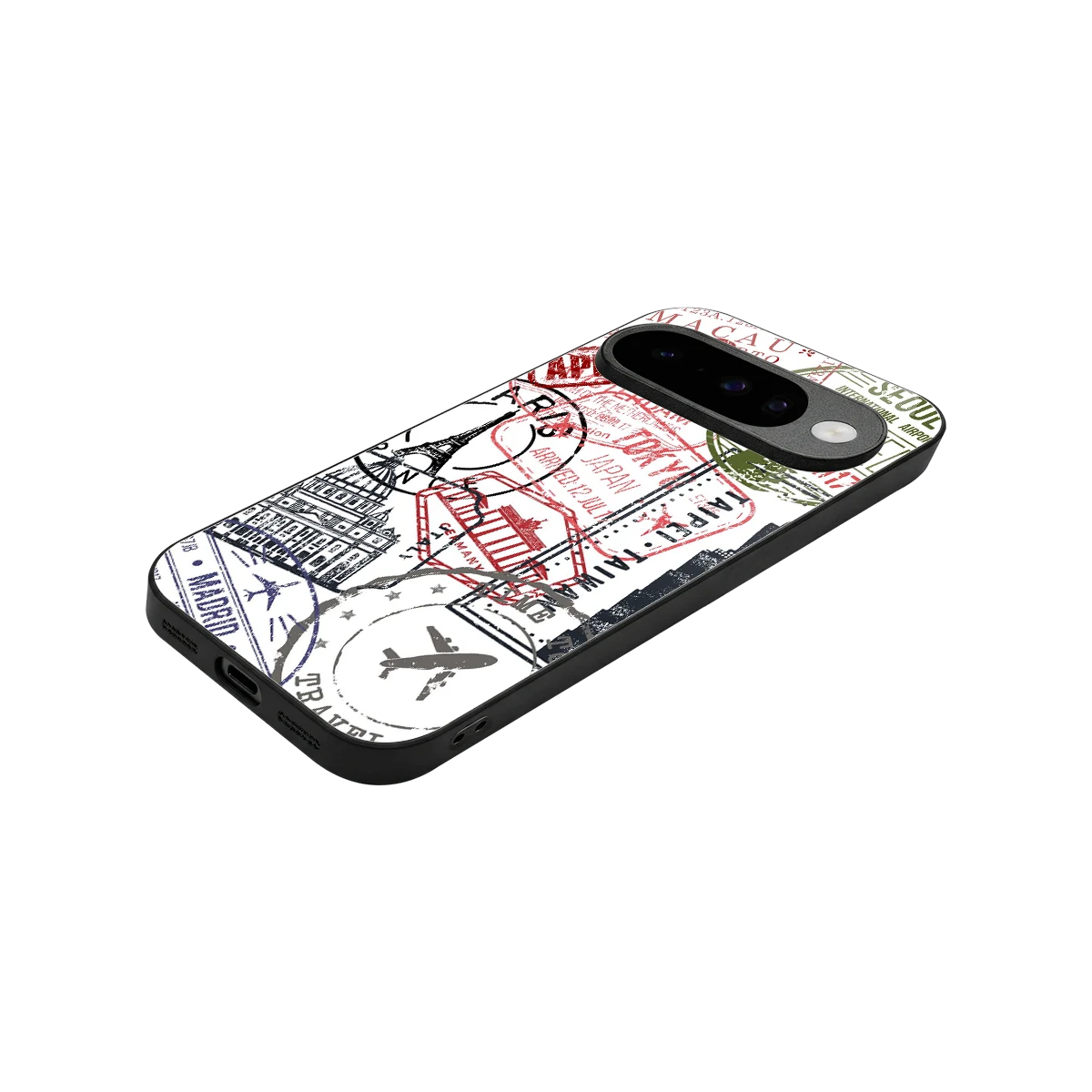 Stamp Collection stylish phone case for google pixel 10 | glossy glass and slim fit