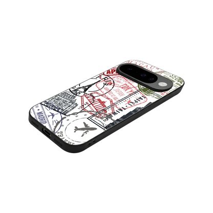 Stamp Collection stylish phone case for google pixel 10 | glossy glass and slim fit