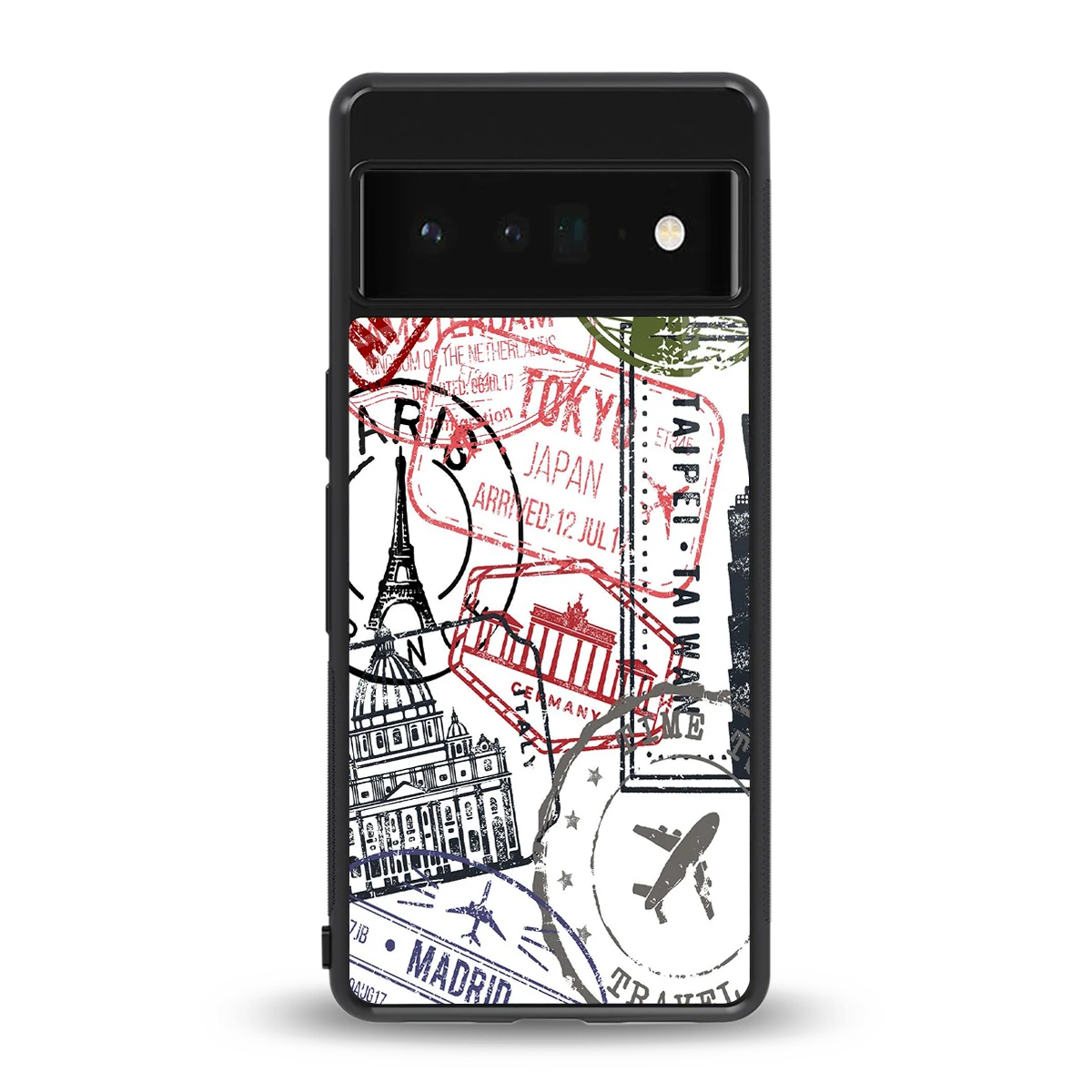 Stamp Collection back phone cover | glass case for google pixel 6 pro