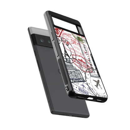 Stamp Collection sleek google pixel 6 pro cover with tempered glass back and TPU edges