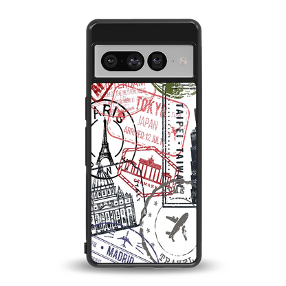 Stamp Collection back phone cover | glass case for google pixel 7 pro