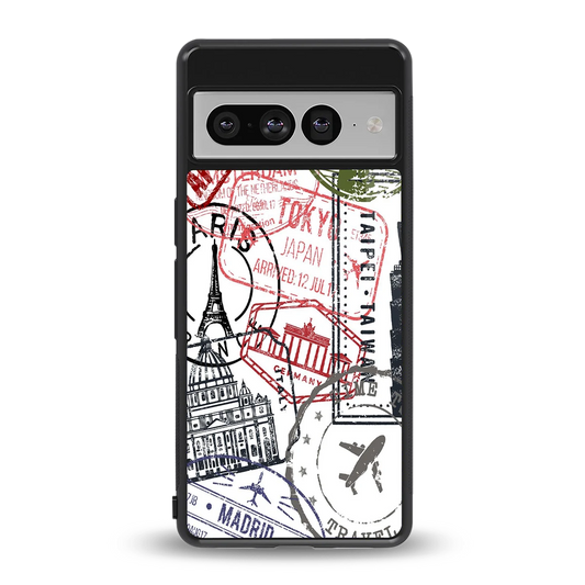 Stamp Collection back phone cover | glass case for google pixel 7 pro