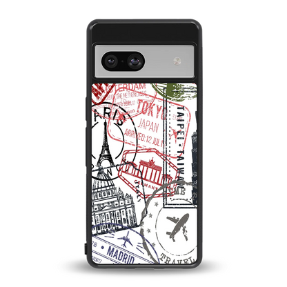 Stamp Collection back phone cover | glass case for google pixel 7a