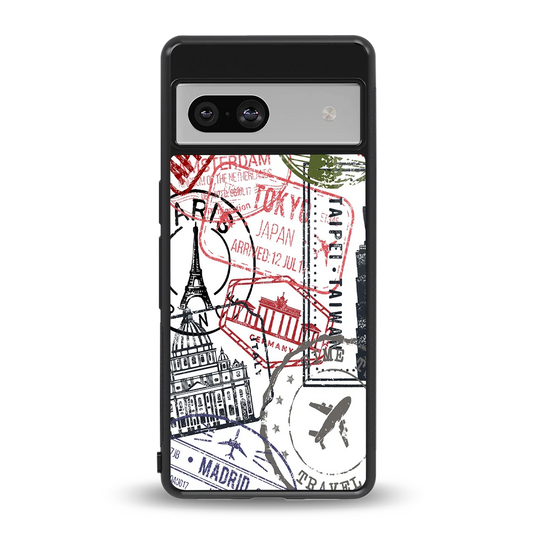 Stamp Collection back phone cover | glass case for google pixel 7
