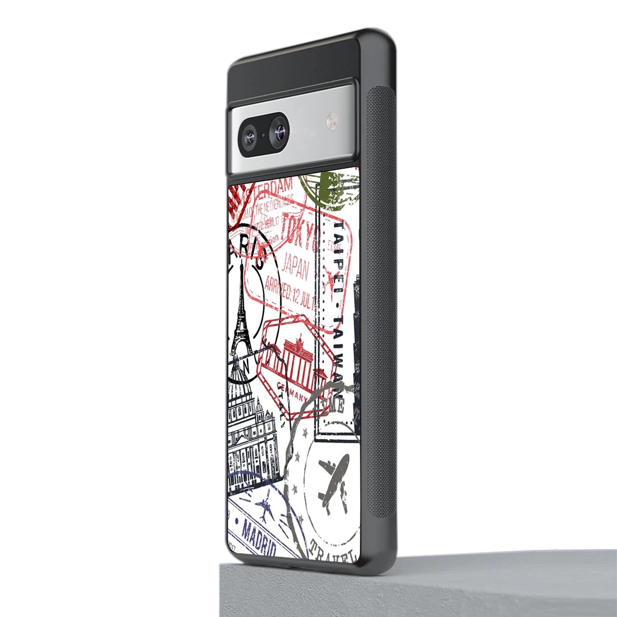 Stamp Collection stylish phone case for google pixel 7 | glossy glass and slim fit