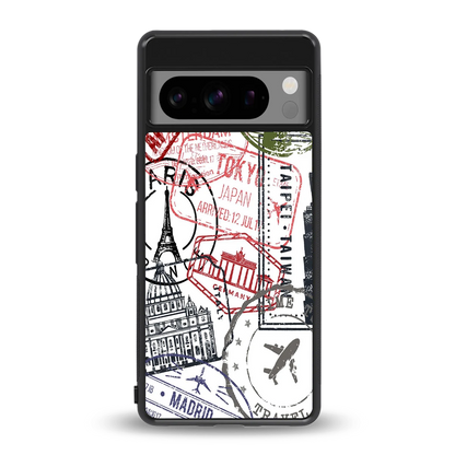 Stamp Collection back phone cover | glass case for google pixel 8 pro