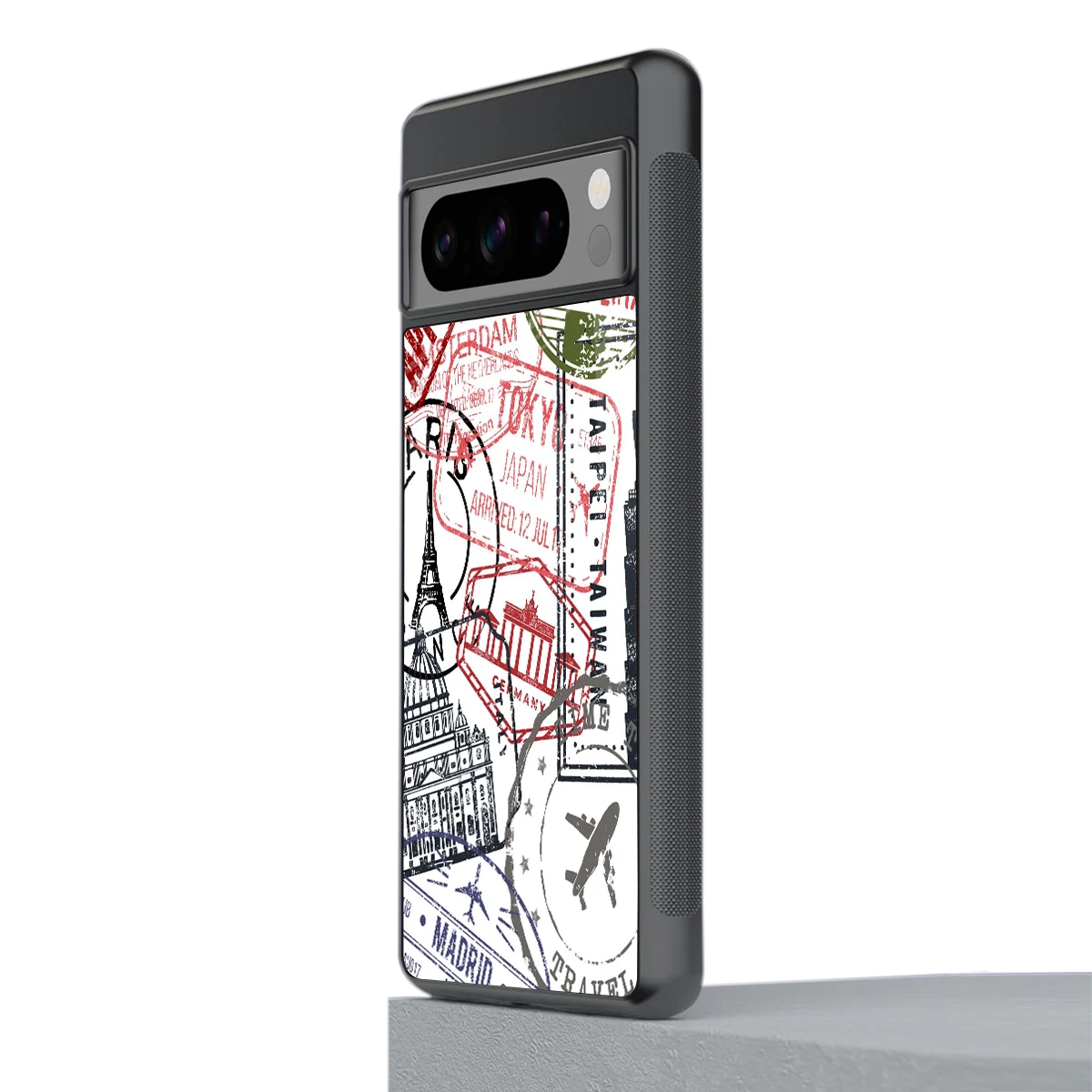 Stamp Collection stylish phone case for google pixel 8 pro | glossy glass and slim fit