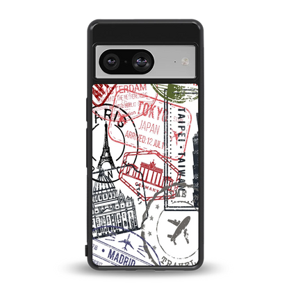 Stamp Collection back phone cover | glass case for google pixel 8