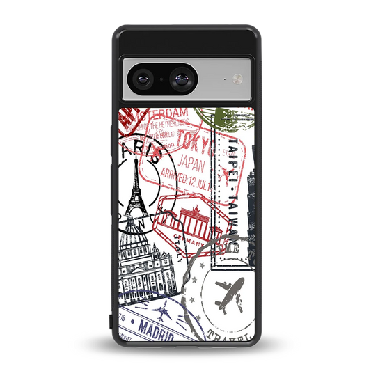 Stamp Collection back phone cover | glass case for google pixel 8