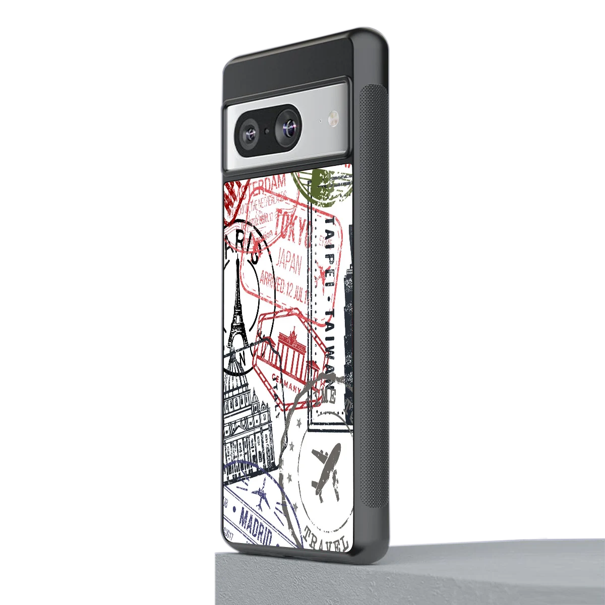 Stamp Collection stylish phone case for google pixel 8 | glossy glass and slim fit