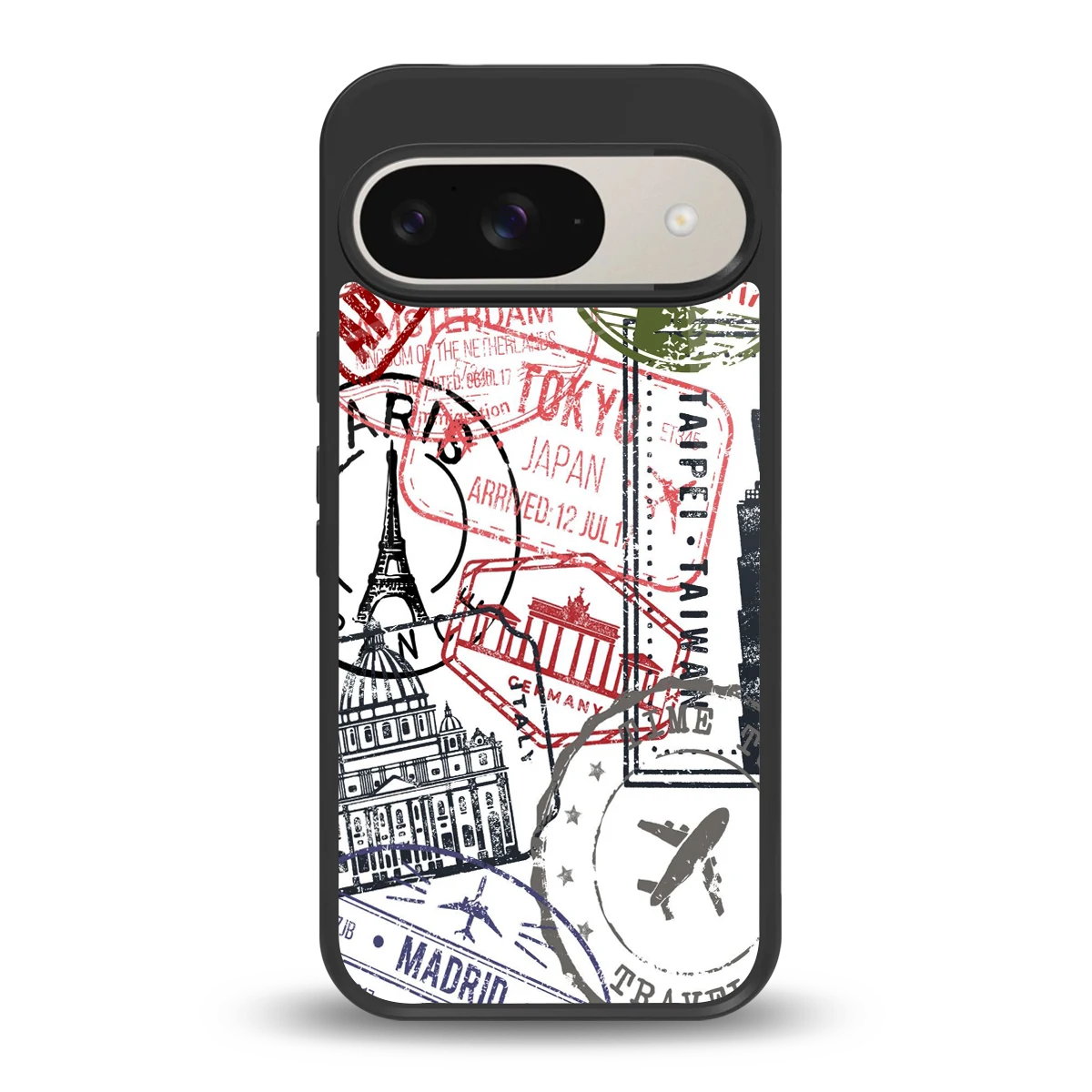 Stamp Collection back phone cover | glass case for google pixel 9