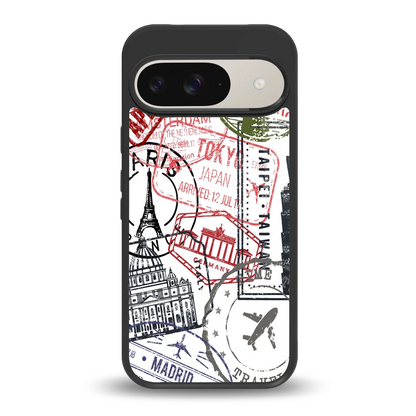 Stamp Collection back phone cover | glass case for google pixel 9