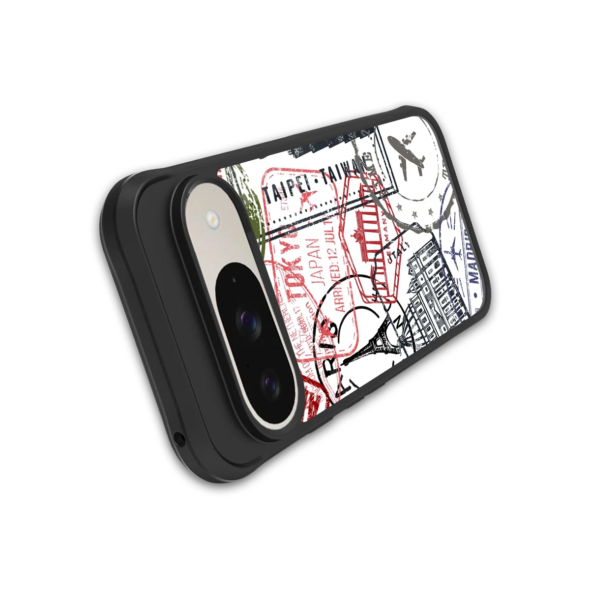 Stamp Collection stylish phone case for google pixel 9 | glossy glass and slim fit