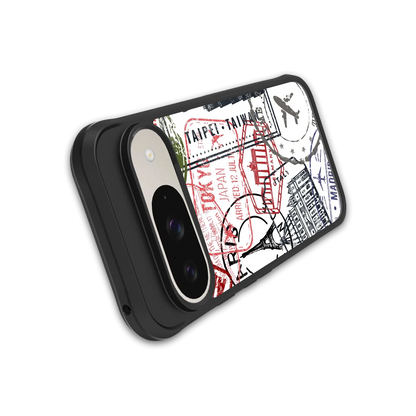 Stamp Collection stylish phone case for google pixel 9 | glossy glass and slim fit