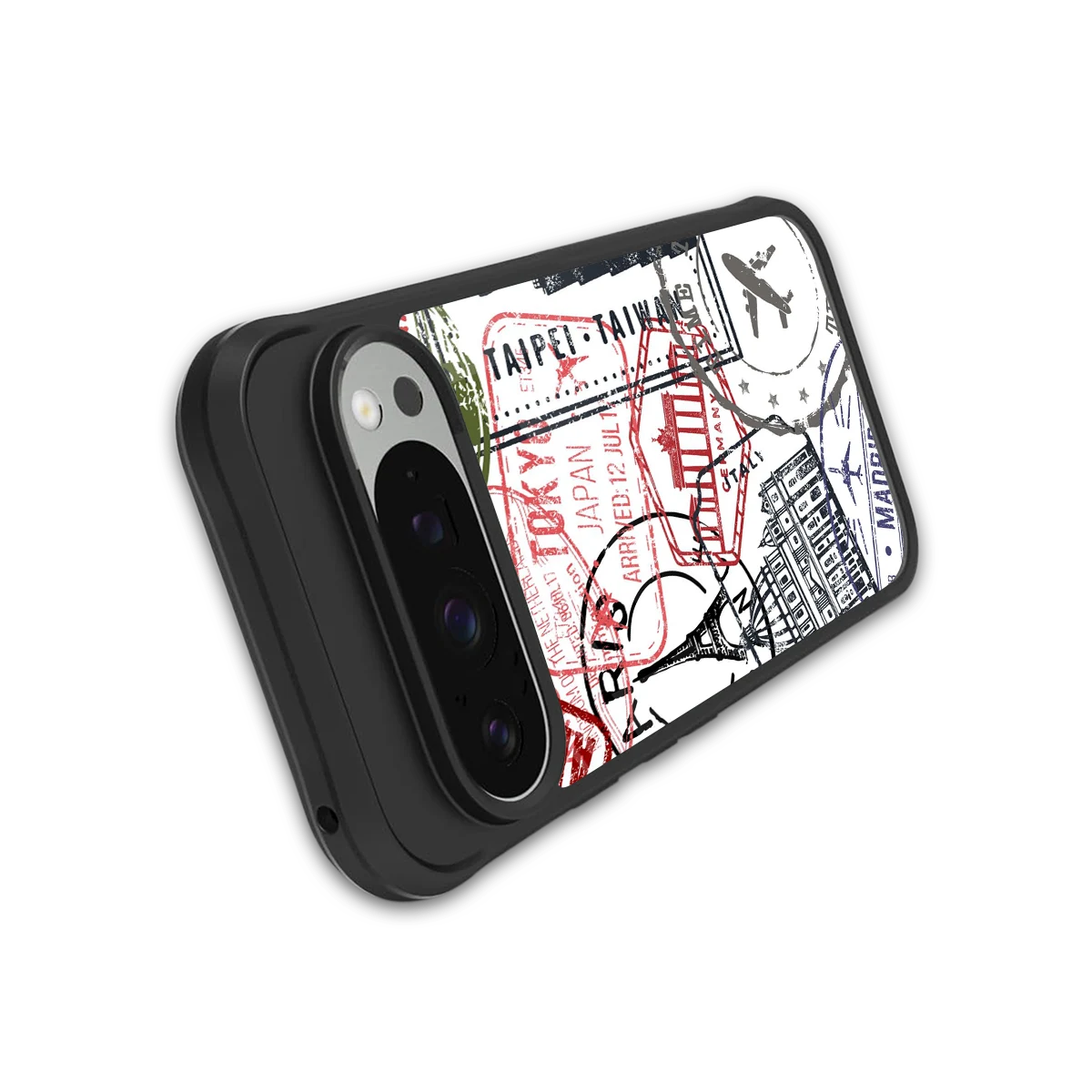 Stamp Collection stylish phone case for google pixel 9 pro xl | glossy glass and slim fit