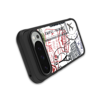 Stamp Collection stylish phone case for google pixel 9 pro xl | glossy glass and slim fit