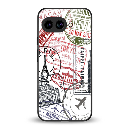 Stamp Collection back phone cover | glass case for google pixel 10a