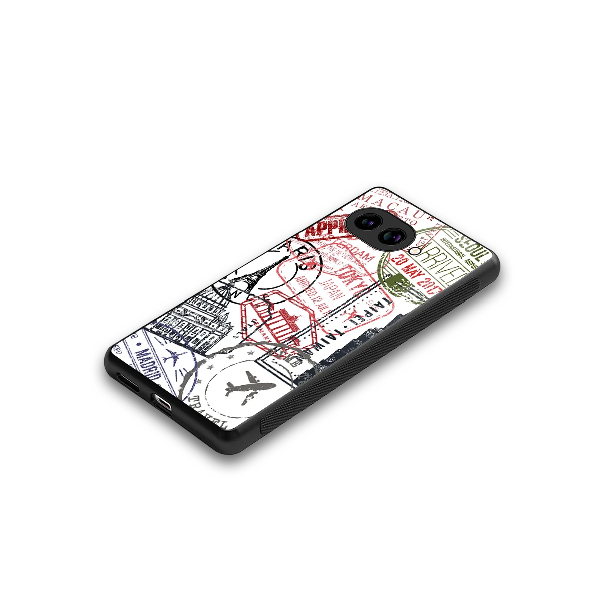 Stamp Collection stylish phone case for google pixel 10a | glossy glass and slim fit