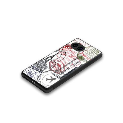 Stamp Collection stylish phone case for google pixel 10a | glossy glass and slim fit