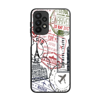 Stamp Collection back phone cover | glass case for samsung galaxy a23