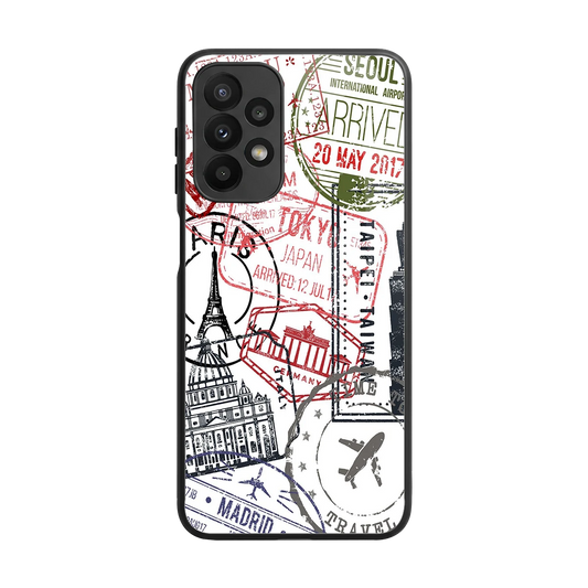 Stamp Collection back phone cover | glass case for samsung galaxy a23