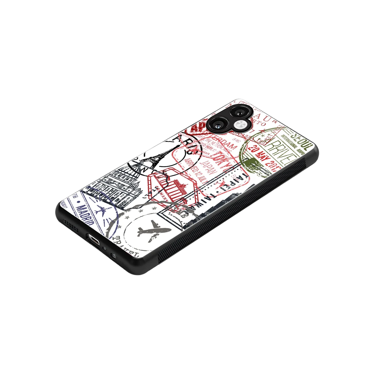 Stamp Collection stylish phone case for samsung galaxy a06 5g | glossy glass and slim fit