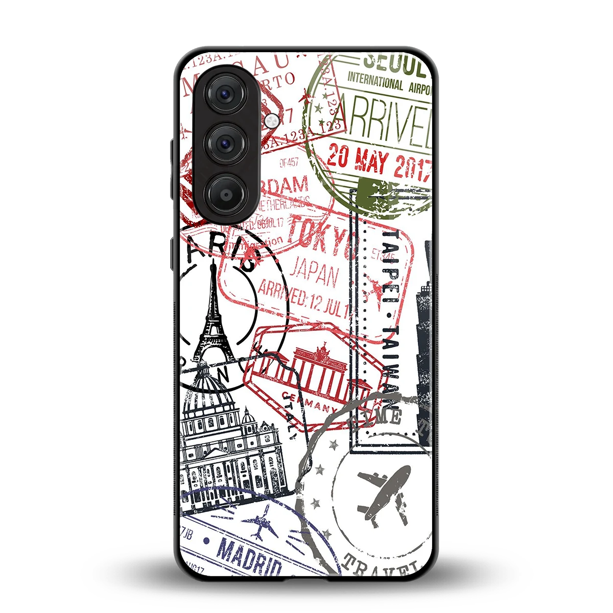 Stamp Collection back phone cover | glass case for samsung galaxy m36 5g