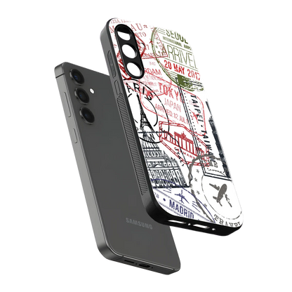 Stamp Collection sleek samsung galaxy m35 5g cover with tempered glass back and TPU edges