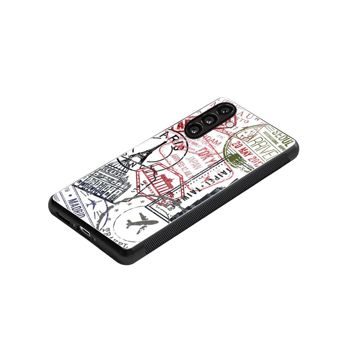 Stamp Collection stylish phone case for samsung galaxy m36 5g | glossy glass and slim fit