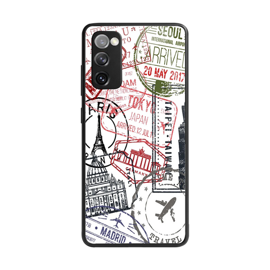 Stamp Collection back phone cover | glass case for samsung galaxy s20 fe