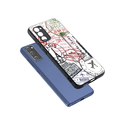 Stamp Collection sleek samsung galaxy s20 fe cover with tempered glass back and TPU edges