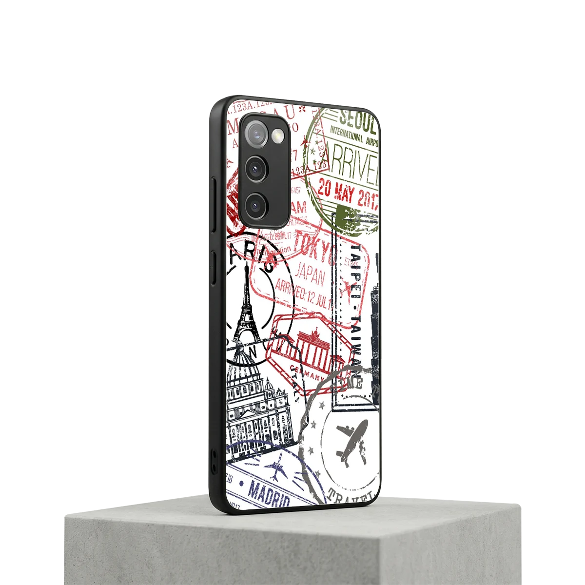 Stamp Collection samsung galaxy s20 fe mobile cover | shockproof glass phone case