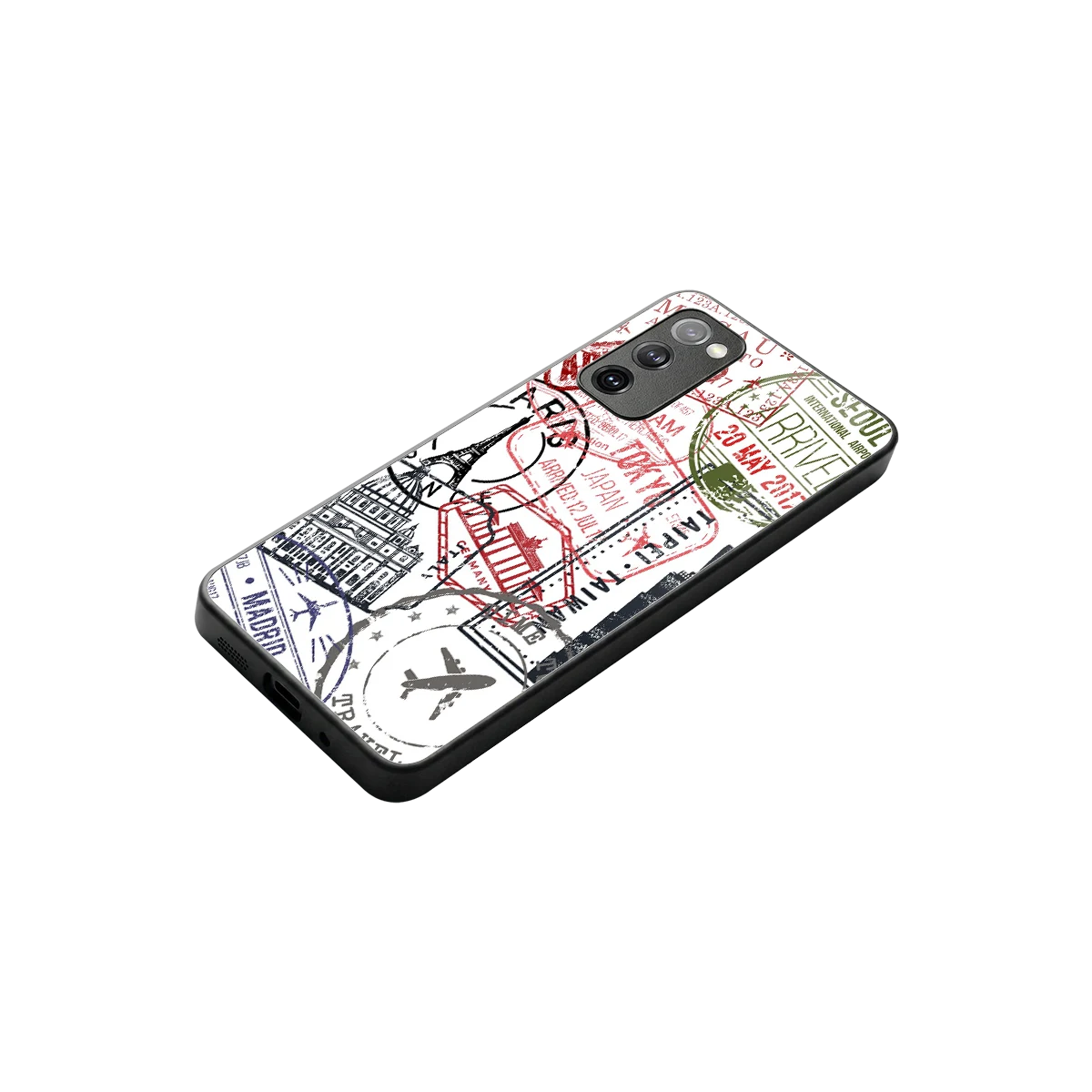 Stamp Collection stylish phone case for samsung galaxy s20 fe | glossy glass and slim fit