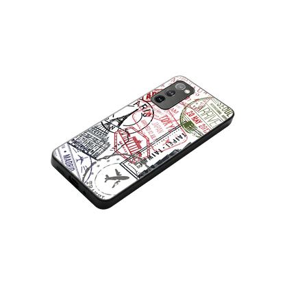 Stamp Collection stylish phone case for samsung galaxy s20 fe | glossy glass and slim fit