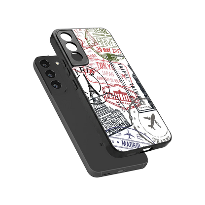 Stamp Collection sleek samsung galaxy s22 cover with tempered glass back and TPU edges
