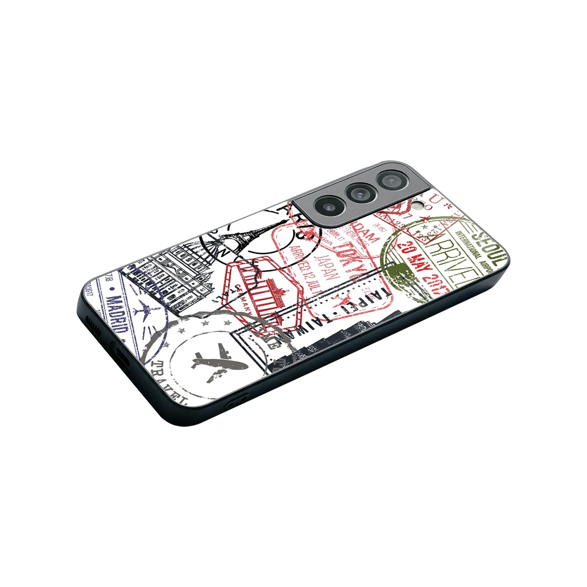 Stamp Collection stylish phone case for samsung galaxy s22 | glossy glass and slim fit