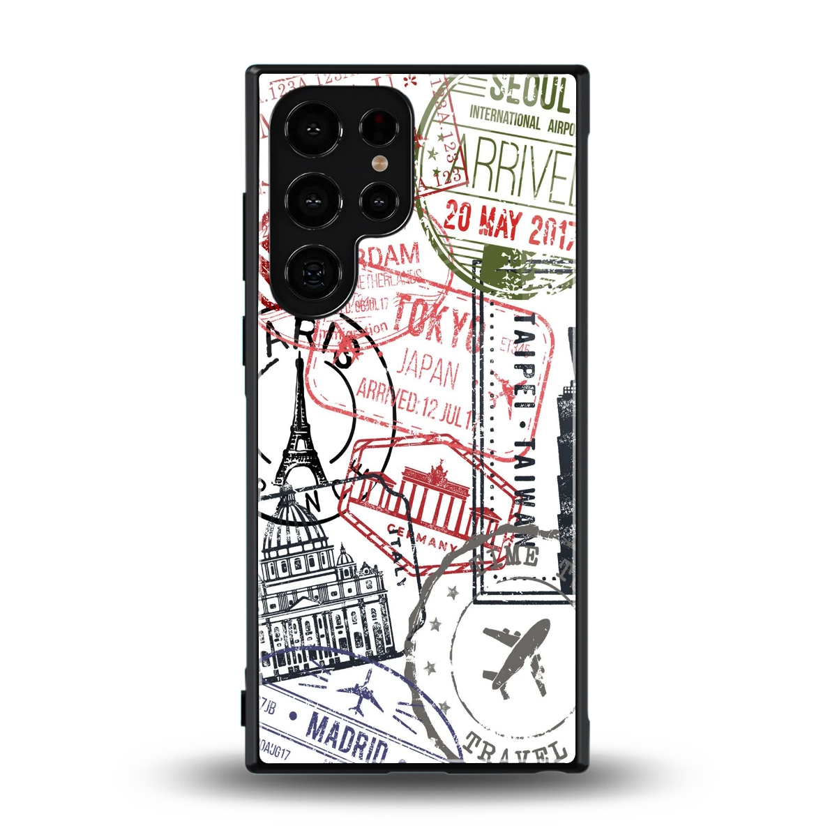 Stamp Collection back phone cover | glass case for samsung galaxy s24 ultra