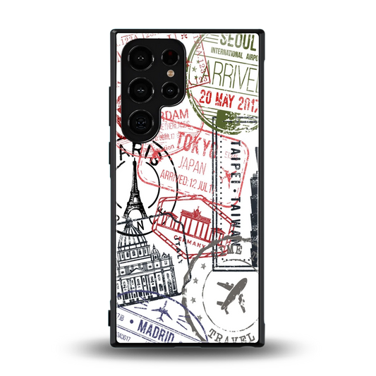 Stamp Collection back phone cover | glass case for samsung galaxy s24 ultra