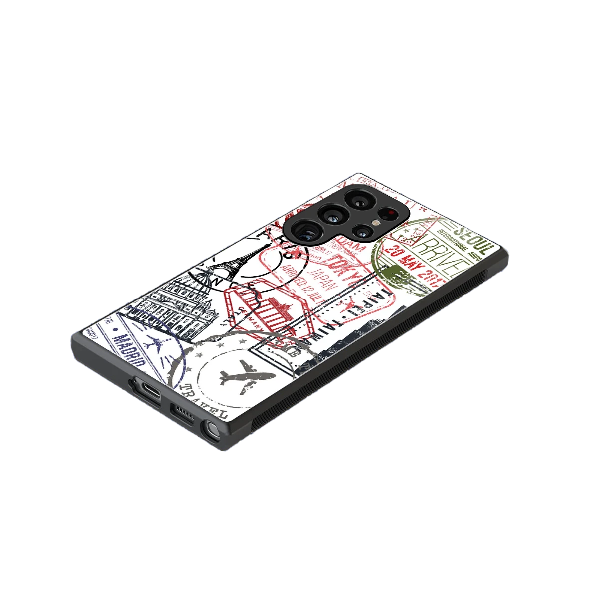 Stamp Collection stylish phone case for samsung galaxy s24 ultra | glossy glass and slim fit