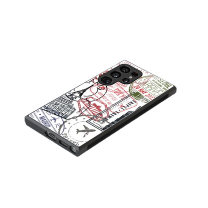 Stamp Collection stylish phone case for samsung galaxy s24 ultra | glossy glass and slim fit