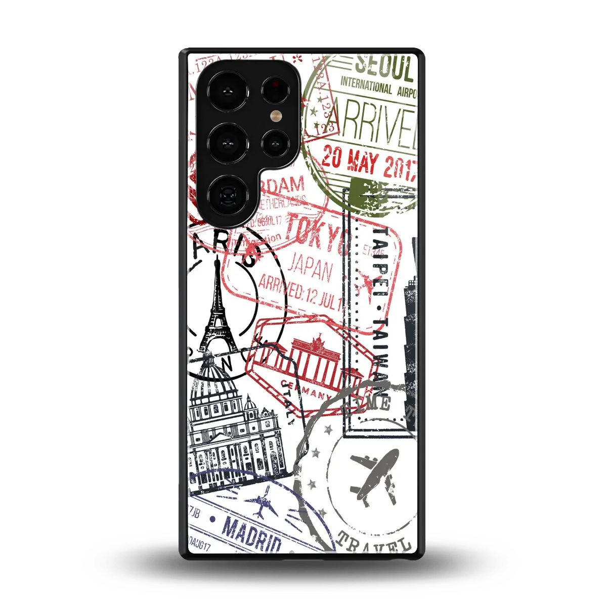 Stamp Collection back phone cover | glass case for samsung galaxy s25 ultra