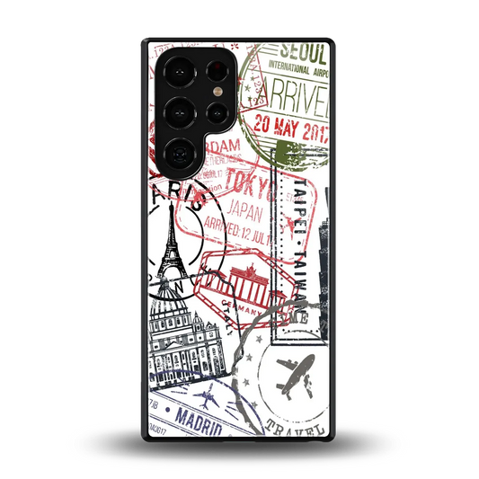 Stamp Collection back phone cover | glass case for samsung galaxy s25 ultra