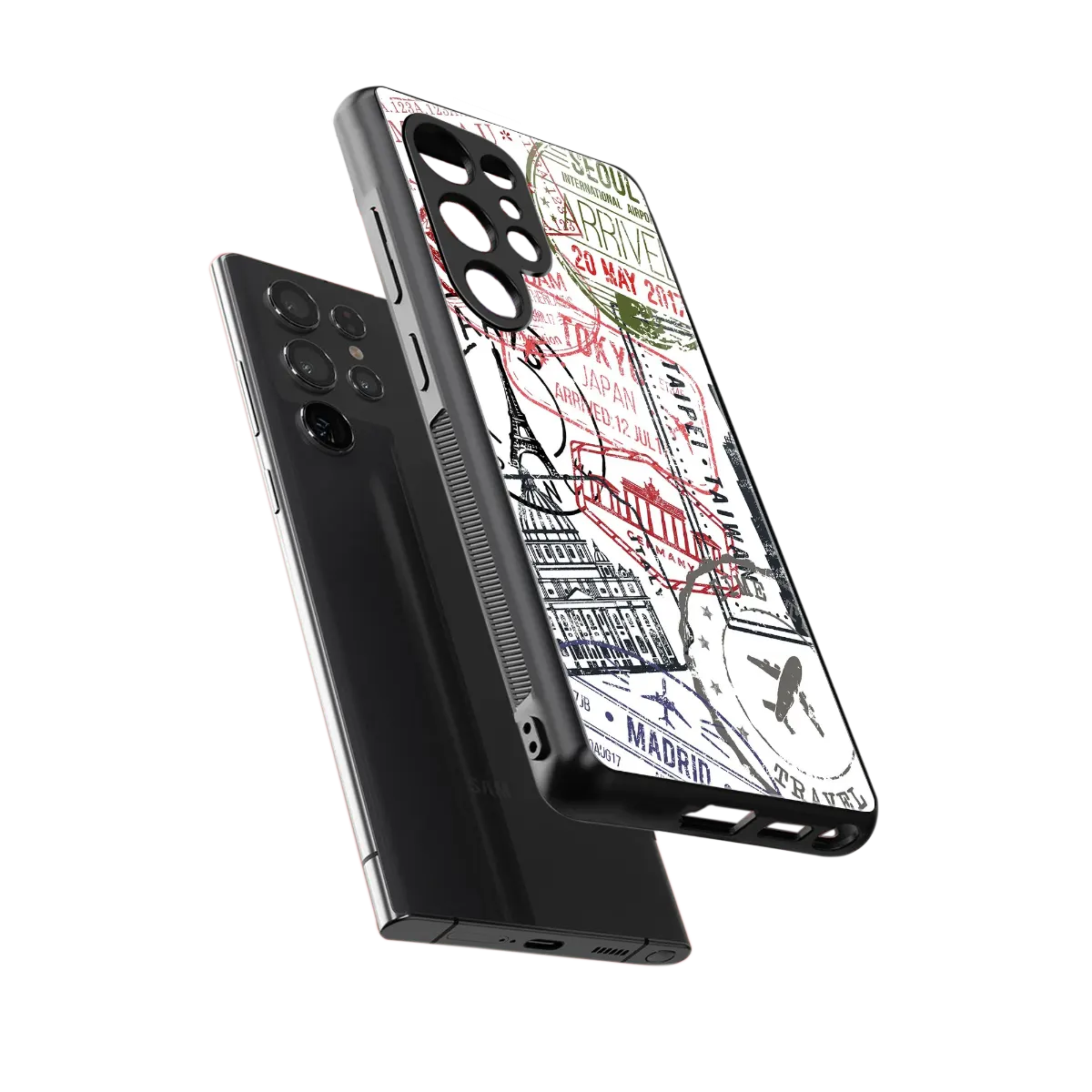 Stamp Collection sleek samsung galaxy s25 ultra cover with tempered glass back and TPU edges