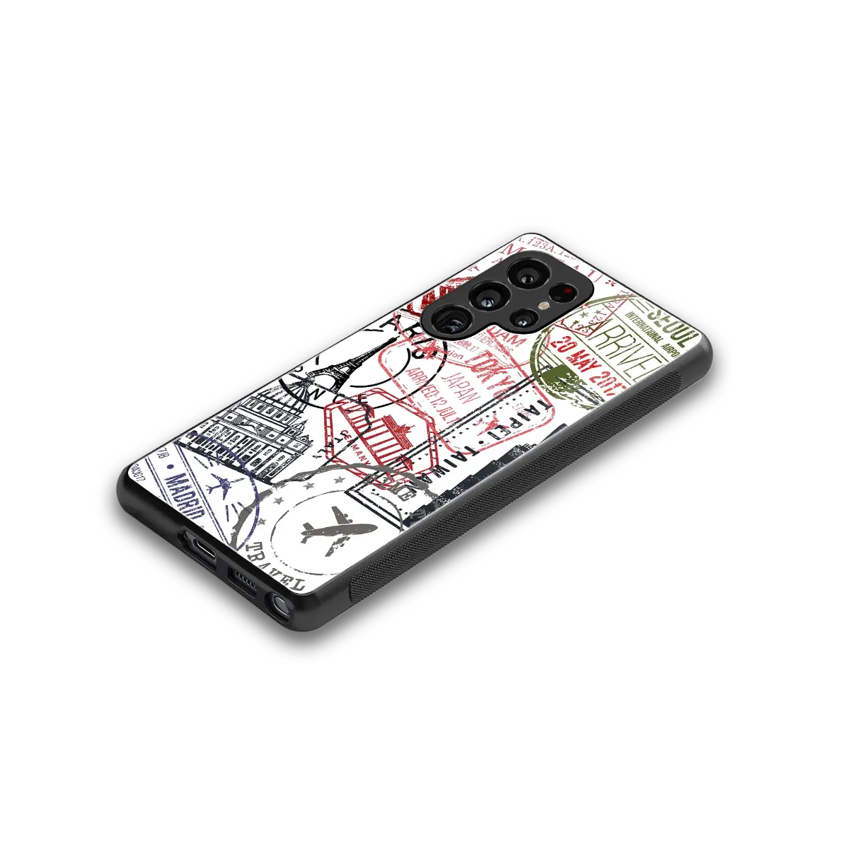 Stamp Collection stylish phone case for samsung galaxy s25 ultra | glossy glass and slim fit