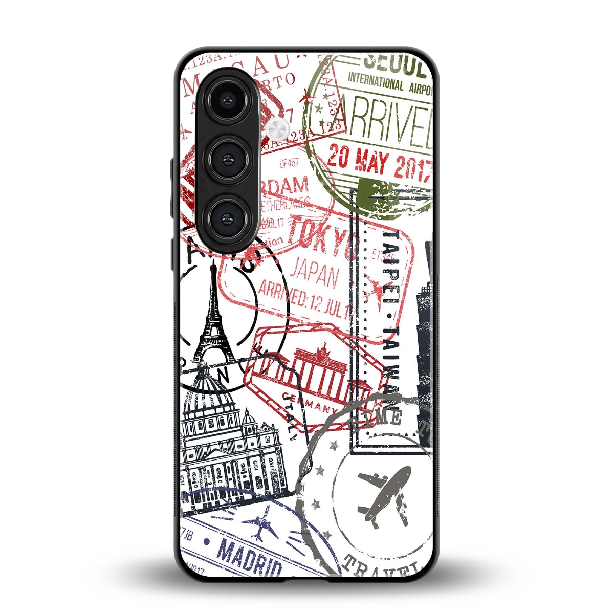 Stamp Collection back phone cover | glass case for samsung galaxy s25 fe