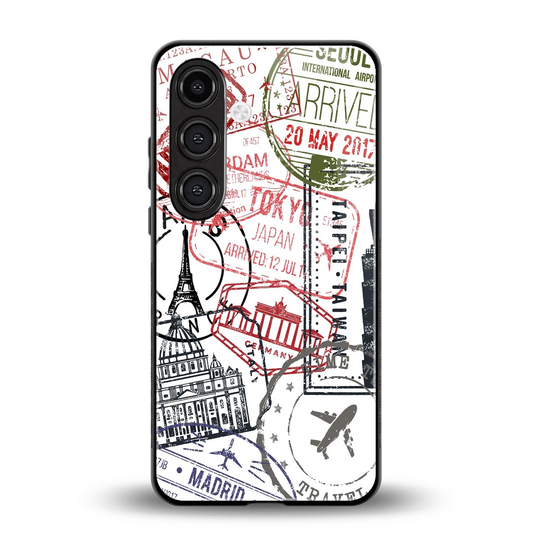 Stamp Collection back phone cover | glass case for samsung galaxy s25 fe