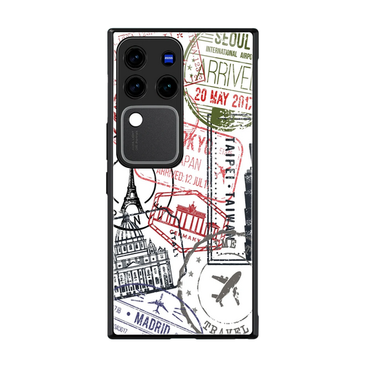 Stamp Collection back phone cover | glass case forvivo v30 pro