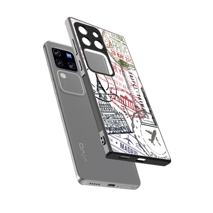 Stamp Collection sleekvivo v30 pro cover with tempered glass back and TPU edges