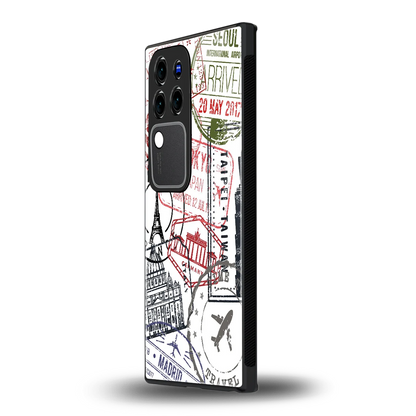 Stamp Collectionvivo v30 pro mobile cover | shockproof glass phone case