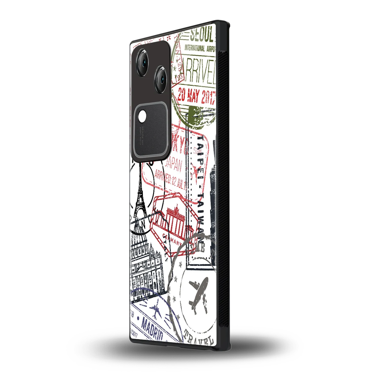Stamp Collection vivo v30 mobile cover | shockproof glass phone case
